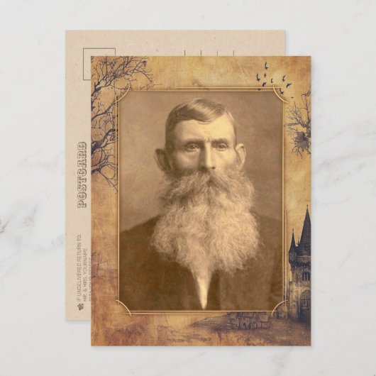 Mystieke ouderwetse  geheugen Sjabloon Briefkaart (Voorkant / Achterkant)