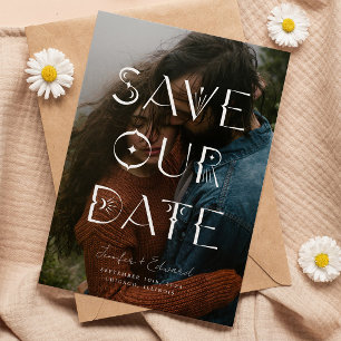 Mystieke Overlay Typografie Foto opslaan van de da Save The Date