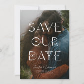 Mystieke Overlay Typografie Foto opslaan van de da Save The Date (Voorkant)