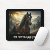 Mystieke Paard Aangepaste Naam Berg Ranch Muismat (Met muis)