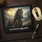 Mystieke Paard Aangepaste Naam Berg Ranch Muismat