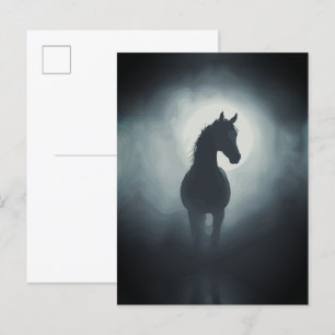 Mystieke Paard Silhouet Betoverde Nacht Muurkunst Briefkaart