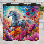 Mystieke paardenbloeiende bloementuin thermosbeker