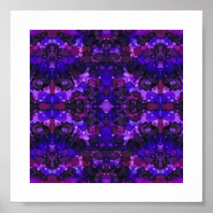 Mystieke Paarse Abstracte Alcohol Ink Kunst Poster