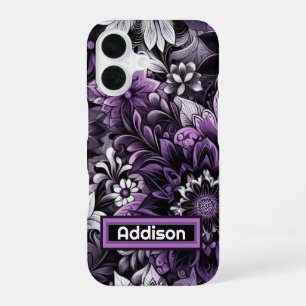 Mystieke Paarse bloemen iPhone 16 Hoesje