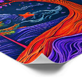 Mystieke Paarse Boom Droomachtige Fantasie Muurkun Poster (Hoek)