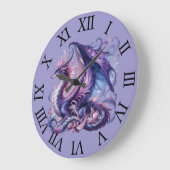 Mystieke Paarse Dragon Wall Clock Grote Klok (Hoek)
