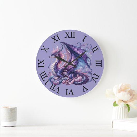 Mystieke Paarse Dragon Wall Clock Grote Klok (Huis)
