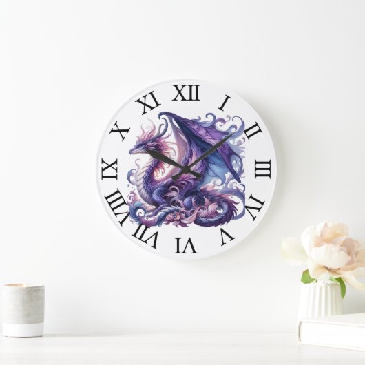 Mystieke Paarse Dragon Wall Clock Grote Klok (Huis)