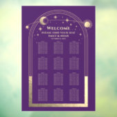 Mystieke Paarse Gouden Zon Maan Sterren Bruiloft Raamsticker (Vel 3)