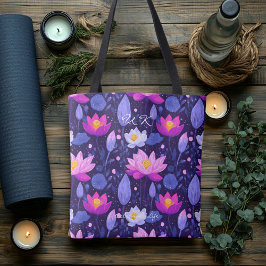 Mystieke Paarse Lotus Wellness Canvas tas