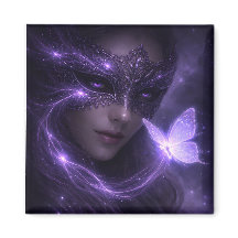 Mystieke Paarse Maskerade Vlinder Fantasie