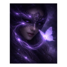 Mystieke Paarse Maskerade Vlinder Fantasie