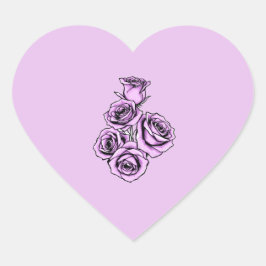 Mystieke Paarse Roos  Hart Sticker
