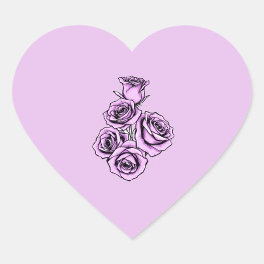 Mystieke Paarse Roos Hart Sticker (Voorkant)