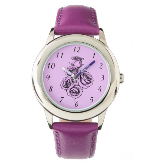 Mystieke Paarse Roos Horloge (Voorkant)