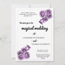 Mystieke Paarse Roos Trouw Uitnodiging