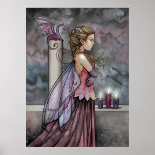 Mystieke Paarse Roze Feeërachtige Draak Posterprin Poster