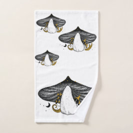 Mystieke paddenstoel & maan fasen Badkamer handdoe Bad Handdoek