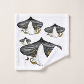 Mystieke paddenstoel & maan fasen Badkamer handdoe Bad Handdoek (Wasdoekje)