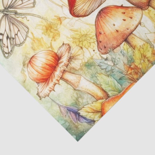 Mystieke Paddenstoelen en Graceful Moth Decoupage Tissuepapier (Detail)
