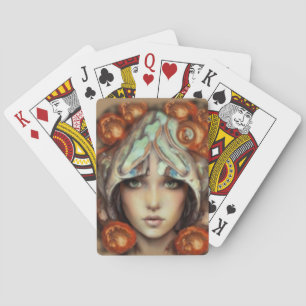 Mystieke Paddenstoelengodin Fantasie Kunst Speelka Pokerkaarten