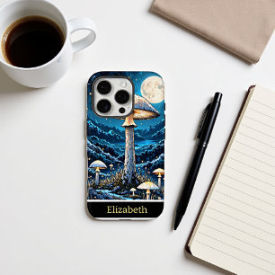 Mystieke paddestoel maanverlichte bos nacht iPhone 16 pro hoesje