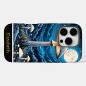 Mystieke paddestoel maanverlichte bos nacht Case-Mate iPhone case (Achterkant (horizontaal))