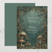 Mystieke Paddestoelen en Fairy Lights Wedding Kaart (Voorkant / Achterkant)