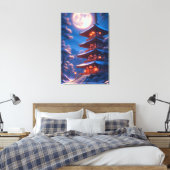 Mystieke Pagode Onder de Maanhemel Canvas Afdruk (Insitu (Slaapkamer))