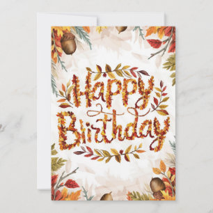 Mystieke Pastel Pompoen Herfst Herfst Happy Birthd Kaart