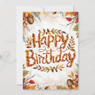 Mystieke Pastel Pompoen Herfst Herfst Happy Birthd Kaart