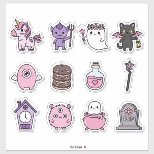 Mystieke Pastel Spoken Sticker Verzameling (Vel)