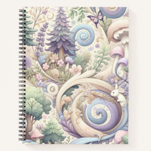 Mystieke Pastel Woodland: een cottagecore wervelin Notitieboek