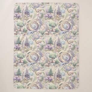 Mystieke Pastel Woodland: een cottagecore wervelin Sherpa Deken