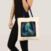 Mystieke pauw in betoverd bos tote bag (Voorkant (product))