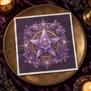 Mystieke Pentakel – Paarse Hekserij Feesttafel Dec Servet