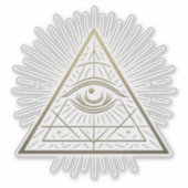 Mystieke Piramide - Het Oog van de Voorzienigheid  Sticker (Voorkant)