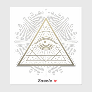 Mystieke Piramide - Het Oog van de Voorzienigheid  Sticker