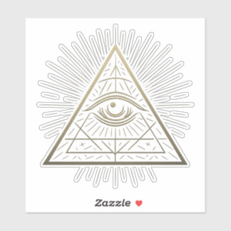 Mystieke Piramide - Het Oog van de Voorzienigheid Sticker