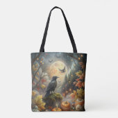 Mystieke pompoen Raven - Herfst Forest Magic Tote Bag (Achterkant)