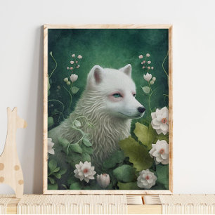 Mystieke Poolvos Wandschildering   Betoverend Woud Poster