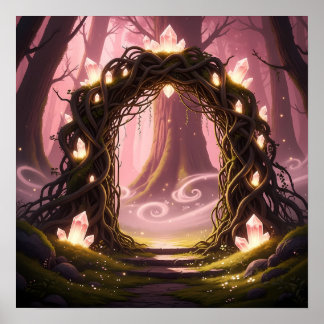 Mystieke Poort van het Betoverde Bos Licht Poster