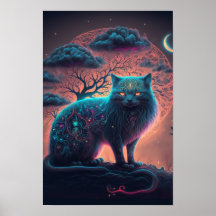 Mystieke Poster van Zwarte Kat | Hekserige Kunst 2