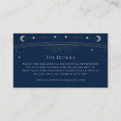 Mystieke Pruim Goud Bruiloft Details Zon Maan Ster Informatiekaartje (Voorkant)