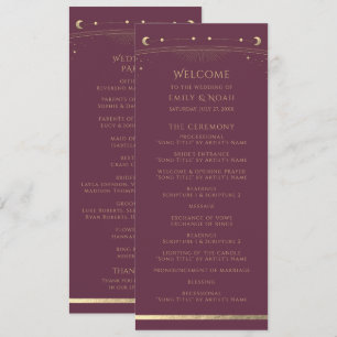 Mystieke pruim goud zon maan astronomie ruimte programmakaart