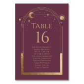 Mystieke Pruim Goud Zon Maan Sterren Bruiloft Kaart (Voorkant)