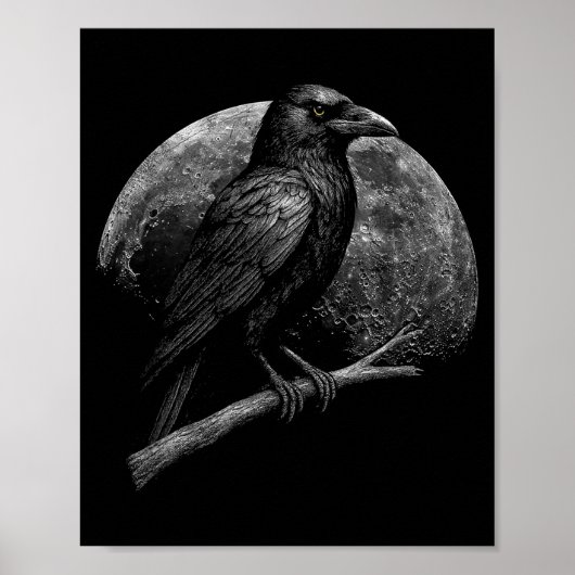 Mystieke Raaf Maan Donkere Folklore Hekserij Vikin Poster (Voorkant)