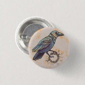 mystieke raaf ronde button 3,2 cm (Voorkant /achterkant)