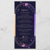 Mystieke Rainbow Blauwe Zon Maan Sterren Bruiloft Menu (Voorkant)